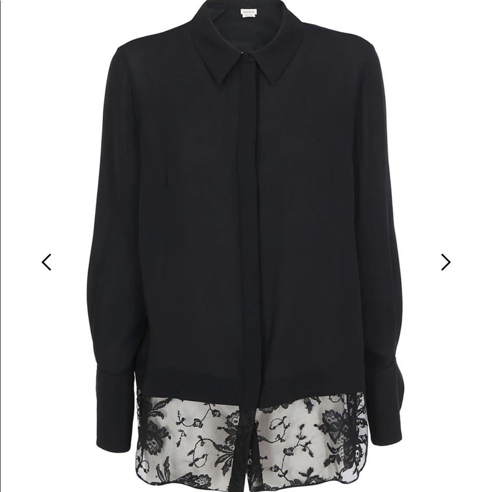 Alexander McQueen Lace Trim Shirt-NWT-IT:38